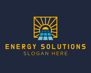 Sun Solar Panel Energy logo design