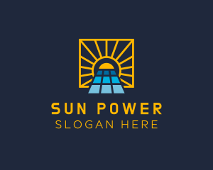 Sun Solar Panel Energy logo design