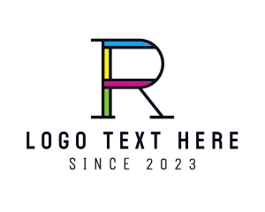 Stationery - Colorful Letter R logo design