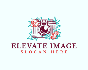 Floral Camera Flower logo design