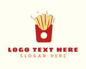 Glitch - French Fries Anaglyph logo design