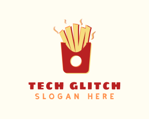 French Fries Anaglyph logo design