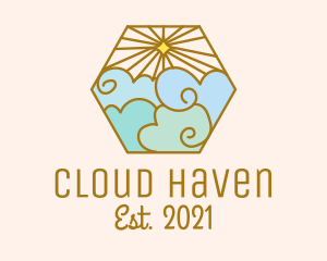 Heaven - Geometric Stained Glass Cloud logo design