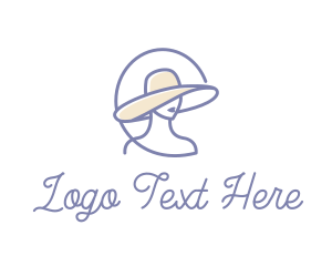 Lady - Female Hat Model logo design