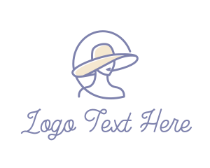 Floppy Hat - Female Hat Model logo design