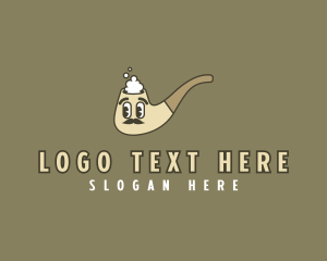 Wooden - Tobacco Smoke Moustache logo design