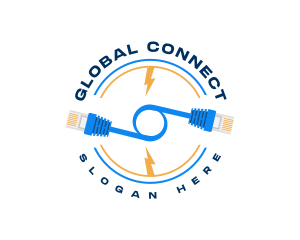 Network Connection Cable logo design