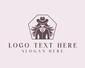 Cowgirl - Rodeo Western Cowgirl logo design