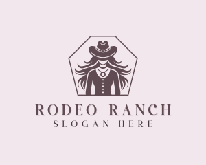 Cowgirl - Rodeo Western Cowgirl logo design