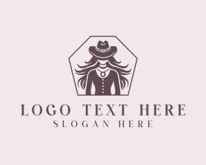 Rodeo Western Cowgirl Logo