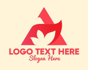 Triangle - Pink Flower & Triangle logo design