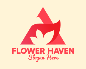 Pink Flower & Triangle logo design