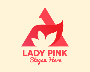 Pink Flower & Triangle logo design