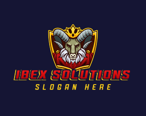 Ibex - Crown Ram Gaming logo design