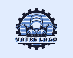 Helmet - Machinist Cog Welding logo design