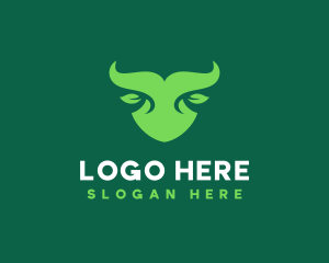 Cow - Nature Bull Horns logo design
