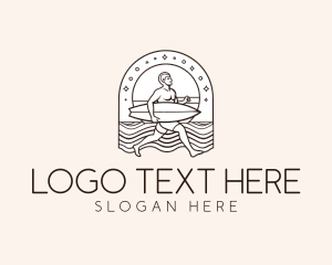 Leisure - Beach Surfboard Running logo design