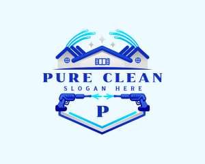 Pressure Washer Cleaning logo design