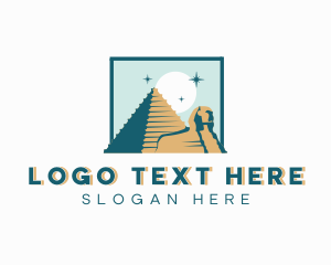 Ahu Tongariki - Egypt Pyramid Sphinx Landmark logo design