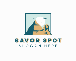 Egypt Pyramid Sphinx Landmark logo design