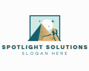 Egypt Pyramid Sphinx Landmark logo design