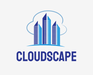 Cloudy - Cloudy Metropolis Buildings logo design