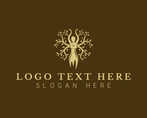 Person - Woman Nature Tree logo design