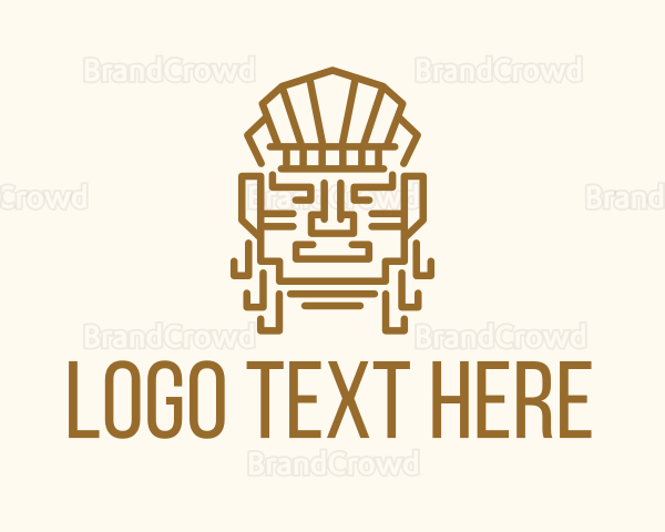 Mayan Warrior Head Logo