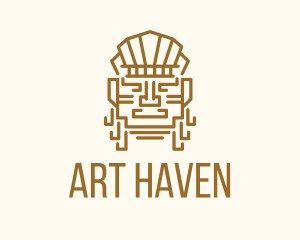 Mayan Warrior Head logo design