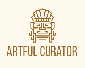 Mayan Warrior Head logo design