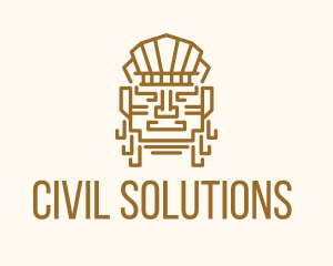 Mayan Warrior Head logo design