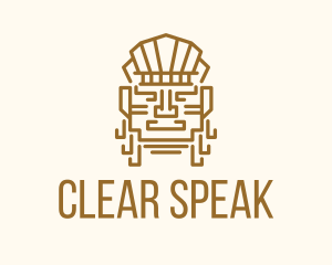 Mayan Warrior Head logo design