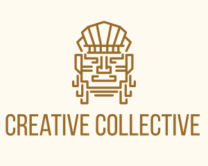 Mayan Warrior Head logo design