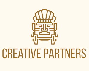 Mayan Warrior Head logo design