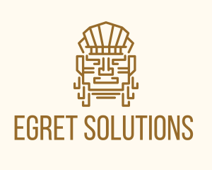 Mayan Warrior Head logo design