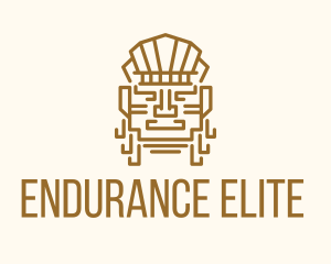 Mayan Warrior Head logo design