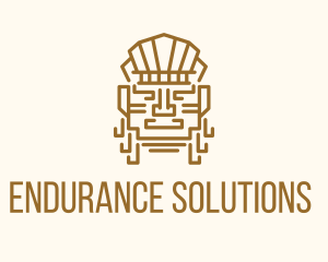 Mayan Warrior Head logo design