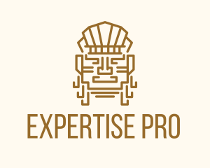 Mayan Warrior Head logo design