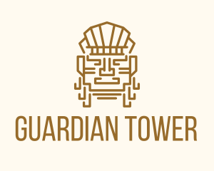 Mayan Warrior Head logo design