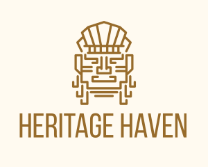 History - Mayan Warrior Head logo design