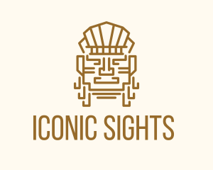 Mayan Warrior Head logo design