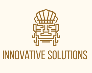 Mayan Warrior Head logo design