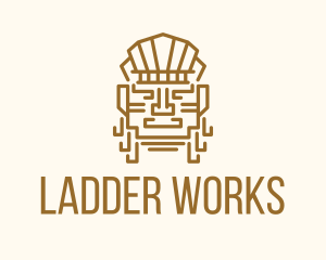 Mayan Warrior Head logo design