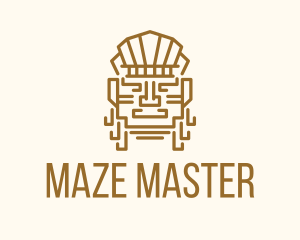 Mayan Warrior Head logo design