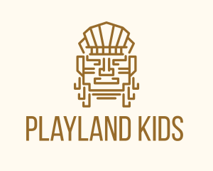 Mayan Warrior Head logo design