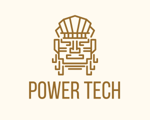 Human - Mayan Warrior Head logo design