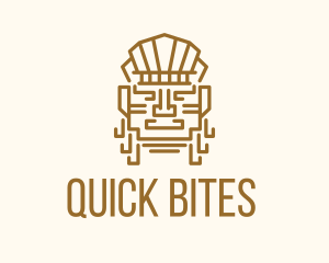 Mayan Warrior Head logo design