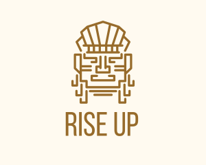 Mayan Warrior Head logo design