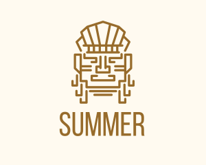 Mayan Warrior Head logo design