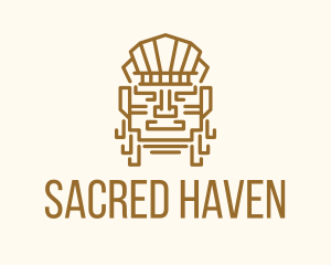 Mayan Warrior Head logo design